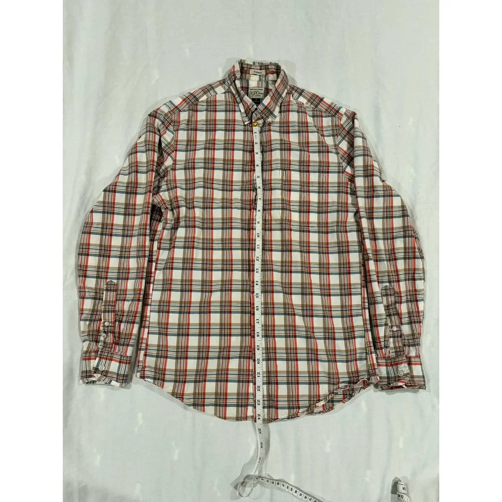 J Crew Classic Plaid Button Down Shirt‎ Stretch Secret Wash Men Size S